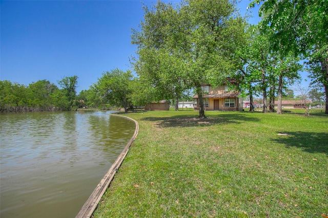 48 Lake View Dr, Huntsville, TX 77320 - view of green lawn featuring a water view