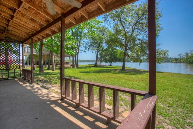 48 Lake View Dr, Huntsville, TX 77320 - view of patio featuring a water view