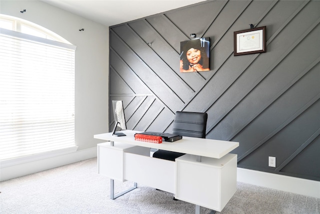 office featuring carpet flooring