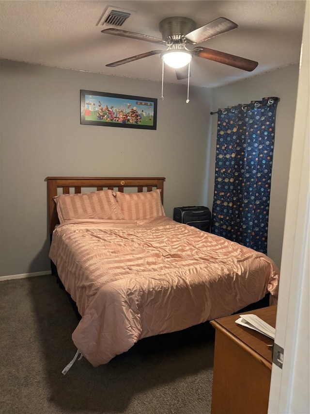 22223 Springgate Dr, Spring, TX 77373 - carpeted bedroom featuring ceiling fan and visible vents