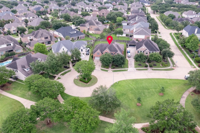 bird's eye view featuring a residential view