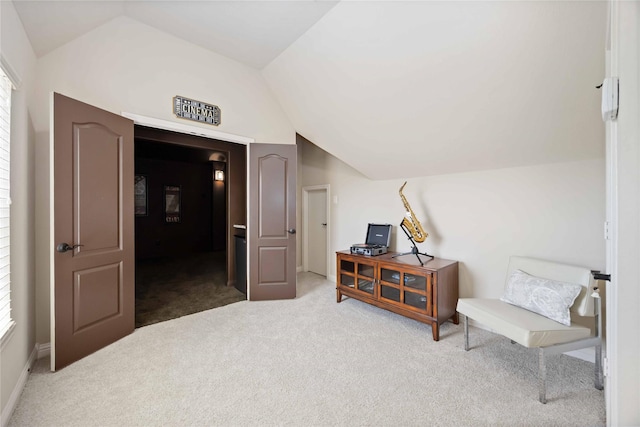 21207 Fairhaven Creek Dr, Cypress, TX 77433 - living area with vaulted ceiling and carpet flooring