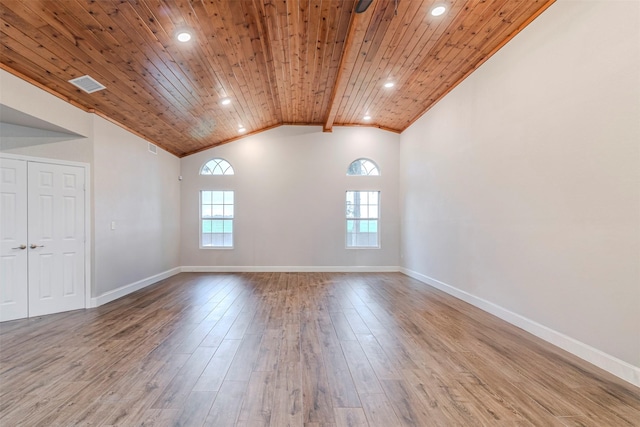 1189 Fm 935, Lott, TX 76656 - spare room featuring wooden ceiling, visible vents, wood finished floors, and a healthy amount of sunlight