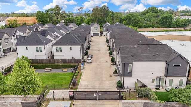 aerial view with a residential view