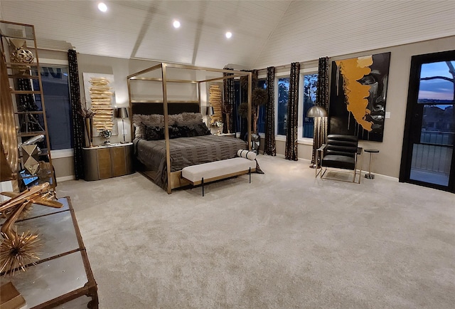 38 Fairway Park, Montgomery, TX 77356 - carpeted bedroom featuring baseboards, recessed lighting, and vaulted ceiling