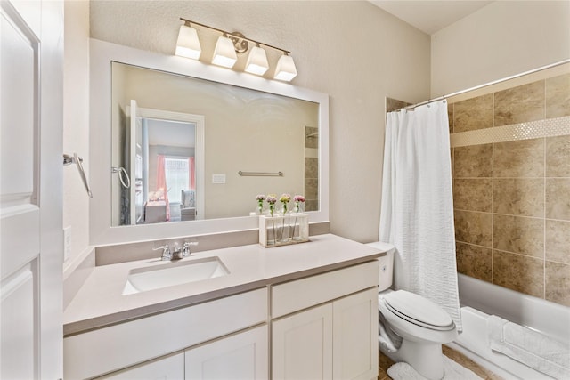 21718 Rose Maris Ln, Tomball, TX 77377 - full bath with shower / tub combo with curtain, vanity, and toilet