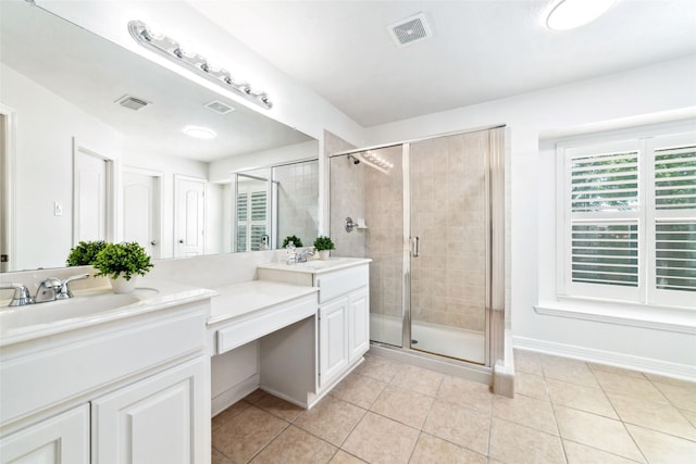 full bathroom with visible vents, a sink, and plenty of natural light