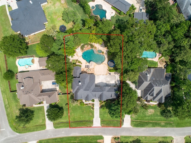 aerial view with a residential view