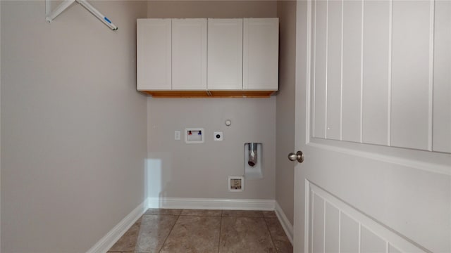 2135 Llerena Ln, League City, TX 77573 - laundry area featuring hookup for an electric dryer, cabinet space, baseboards, and washer hookup