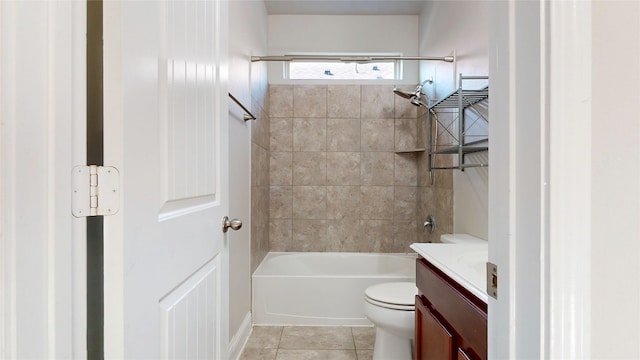 2135 Llerena Ln, League City, TX 77573 - full bath featuring vanity, toilet, washtub / shower combination, and tile patterned floors