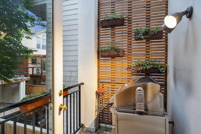 balcony with area for grilling