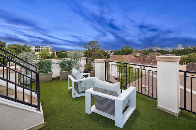 balcony with a city view