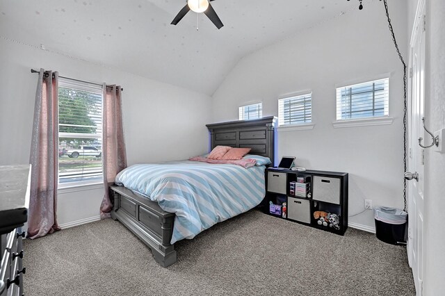 23231 Twilight Oaks Ct, Katy, TX 77493 - bedroom with carpet flooring, baseboards, and lofted ceiling