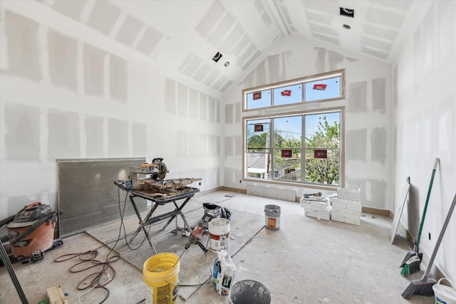 2006 Chantilly Ln, Houston, TX 77018 - miscellaneous room with baseboards and high vaulted ceiling