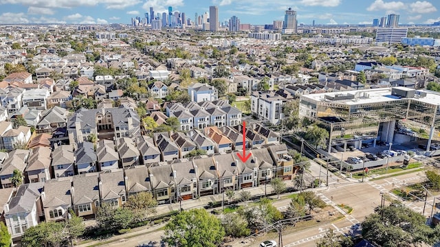 aerial view featuring a city view