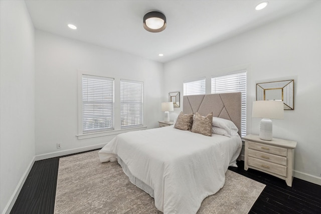 1505 Bonner St, Houston, TX 77007 - bedroom with baseboards, recessed lighting, and dark wood finished floors