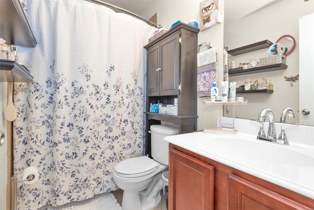 5305 Weeping Bow, Willis, TX 77378 - full bath featuring toilet, vanity, and a shower with curtain