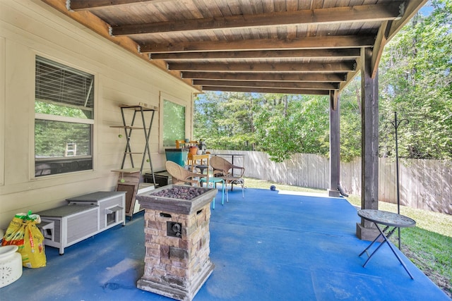 5305 Weeping Bow, Willis, TX 77378 - view of patio / terrace featuring fence