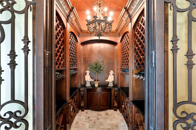 5530 Tilbury Dr, Houston, TX 77056 - wine cellar featuring an inviting chandelier