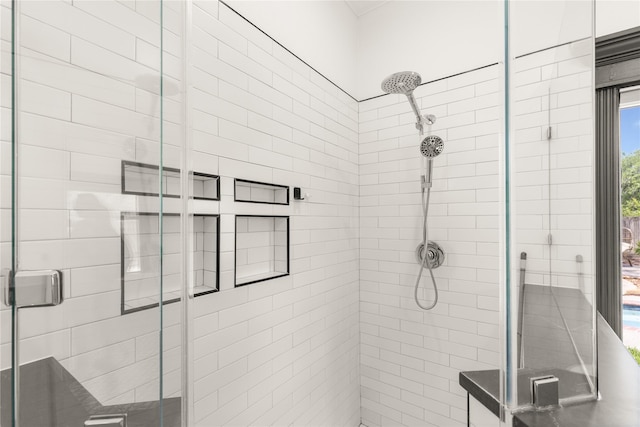 full bathroom featuring a stall shower