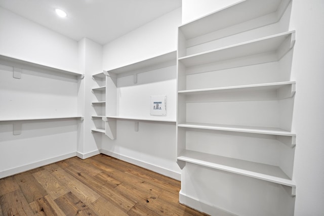 spacious closet with wood finished floors