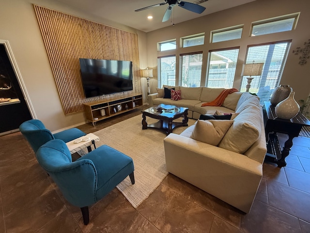 29046 Davenport Dr, Katy, TX 77494 - living area with a ceiling fan and recessed lighting