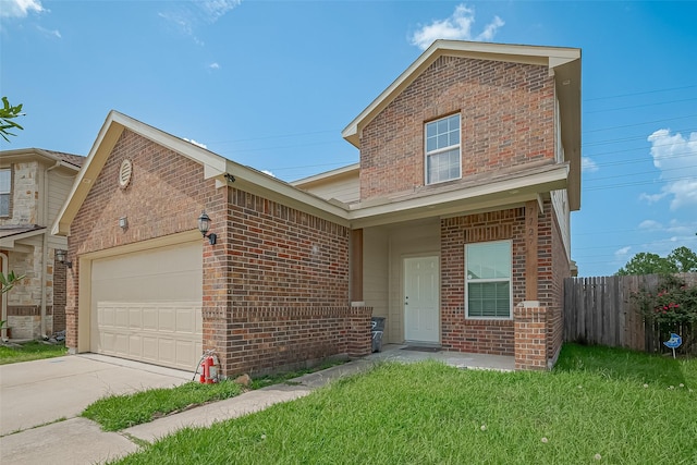 7727 N Friesian Meadow Ln NW, Humble, TX 77338 - traditional home featuring brick siding, an attached garage, and concrete driveway