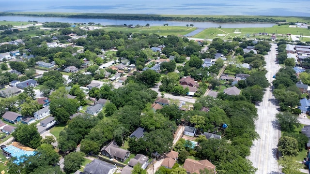 217 10th Ave N, Texas City, TX 77590 - aerial view of property and surrounding area with a large body of water and nearby suburban area