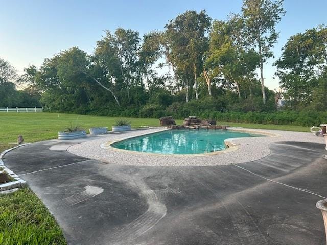 pool with a yard