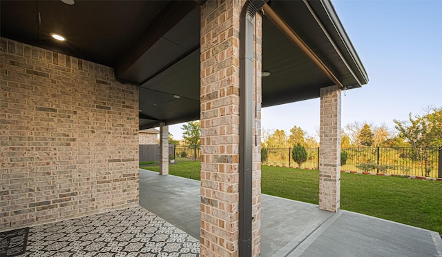 view of patio with a fenced backyard