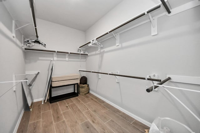 spacious closet with wood finished floors