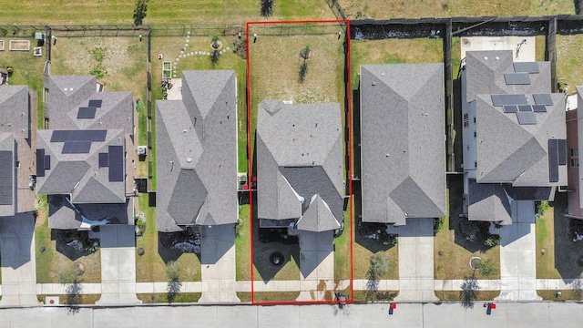 bird's eye view with a residential view