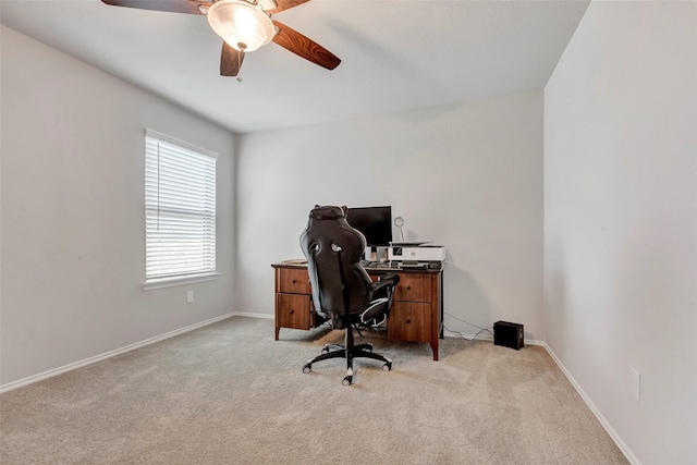 21723 Sarasota Spice St, Tomball, TX 77377 - office space featuring light carpet, ceiling fan, and baseboards