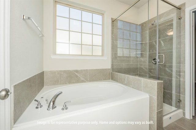 3718 Youpon Ln, Huntsville, TX 77340 - full bathroom with a bath and a stall shower