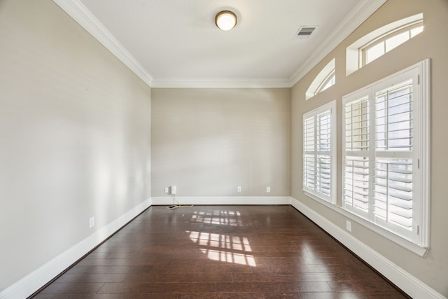 8227 Caroline Ridge Dr, Humble, TX 77396 - spare room featuring crown molding, wood-type flooring, and baseboards