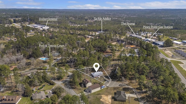212 Woodcrest Dr, Brookeland, TX 75931 - birds eye view of property with a view of trees