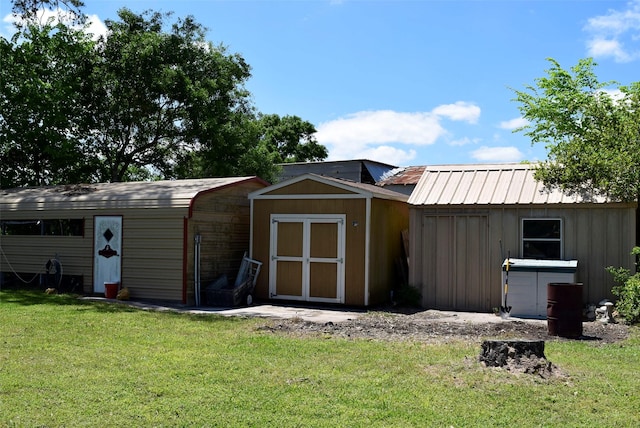 view of shed