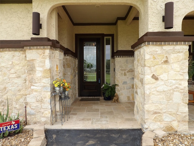 89 Grandview Blvd, Montgomery, TX 77356 - view of exterior entry with stone siding and stucco siding