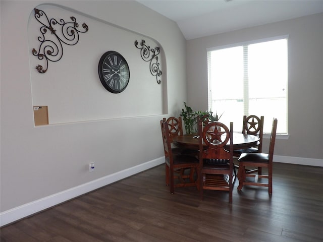 89 Grandview Blvd, Montgomery, TX 77356 - dining room with lofted ceiling, plenty of natural light, baseboards, and wood finished floors