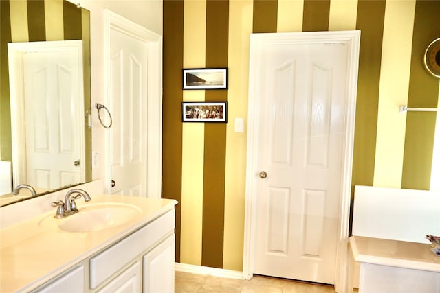 9307 Langley Springs Dr, Houston, TX 77095 - bathroom featuring vanity, baseboards, and tile patterned floors