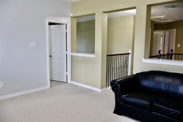 9307 Langley Springs Dr, Houston, TX 77095 - sitting room with attic access, carpet, and baseboards