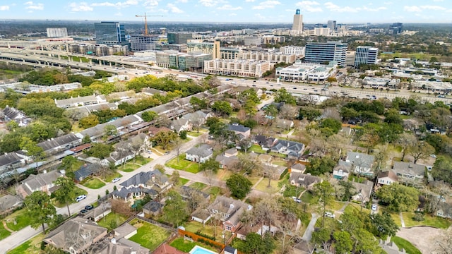 drone / aerial view with a view of city