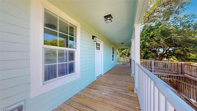 wooden deck with covered porch