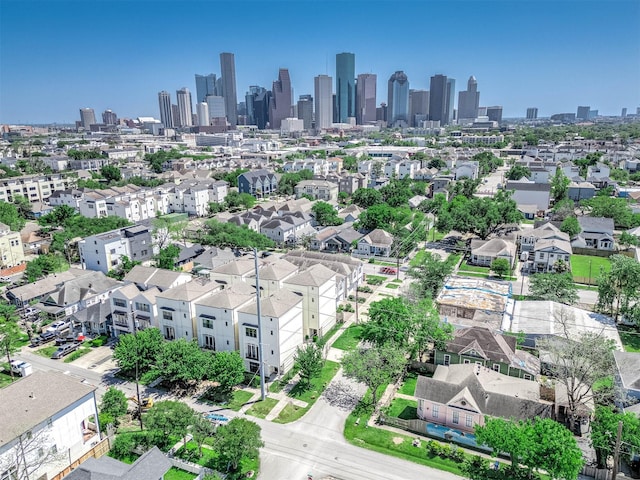 drone / aerial view with a view of city