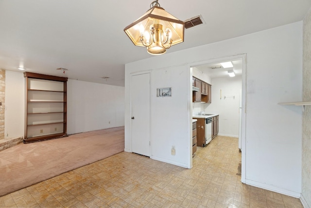 7931 Ellinger Ln, Houston, TX 77040 - interior space with a chandelier, visible vents, and baseboards