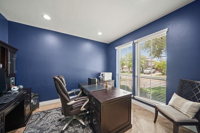 office area featuring baseboards