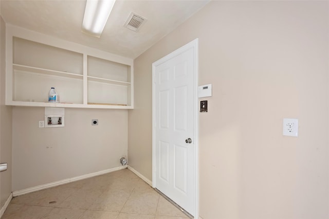 10130 Lakeside Gables Dr, Houston, TX 77065 - washroom with electric dryer hookup, baseboards, visible vents, laundry area, and hookup for a washing machine