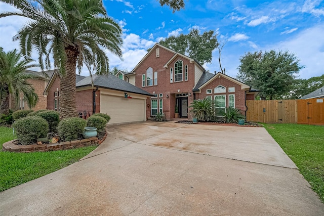 11423 Corola Trail Dr, Houston, TX 77066 - traditional-style home featuring brick siding, concrete driveway, and a garage