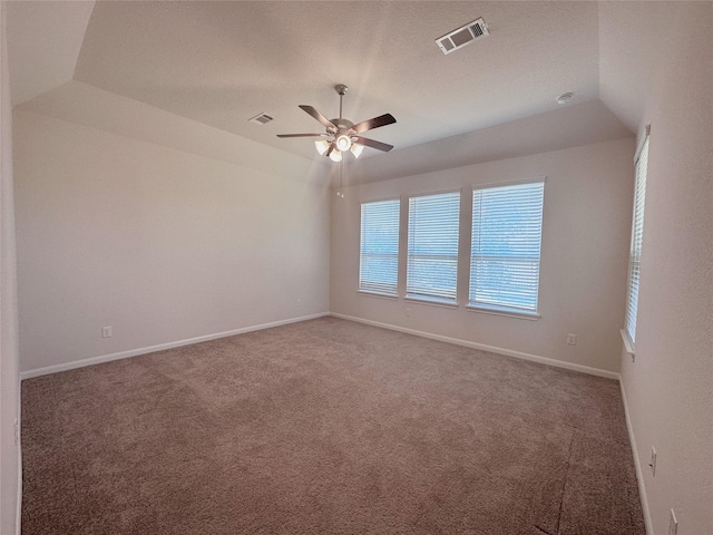 24410 Bludana Ln, Richmond, TX 77406 - carpeted spare room with visible vents, ceiling fan, and baseboards