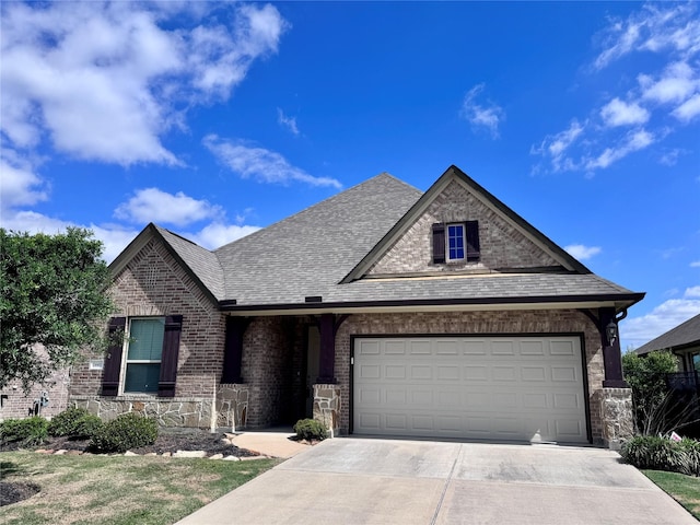 24410 Bludana Ln, Richmond, TX 77406 - traditional-style home with brick siding, a garage, driveway, and roof with shingles